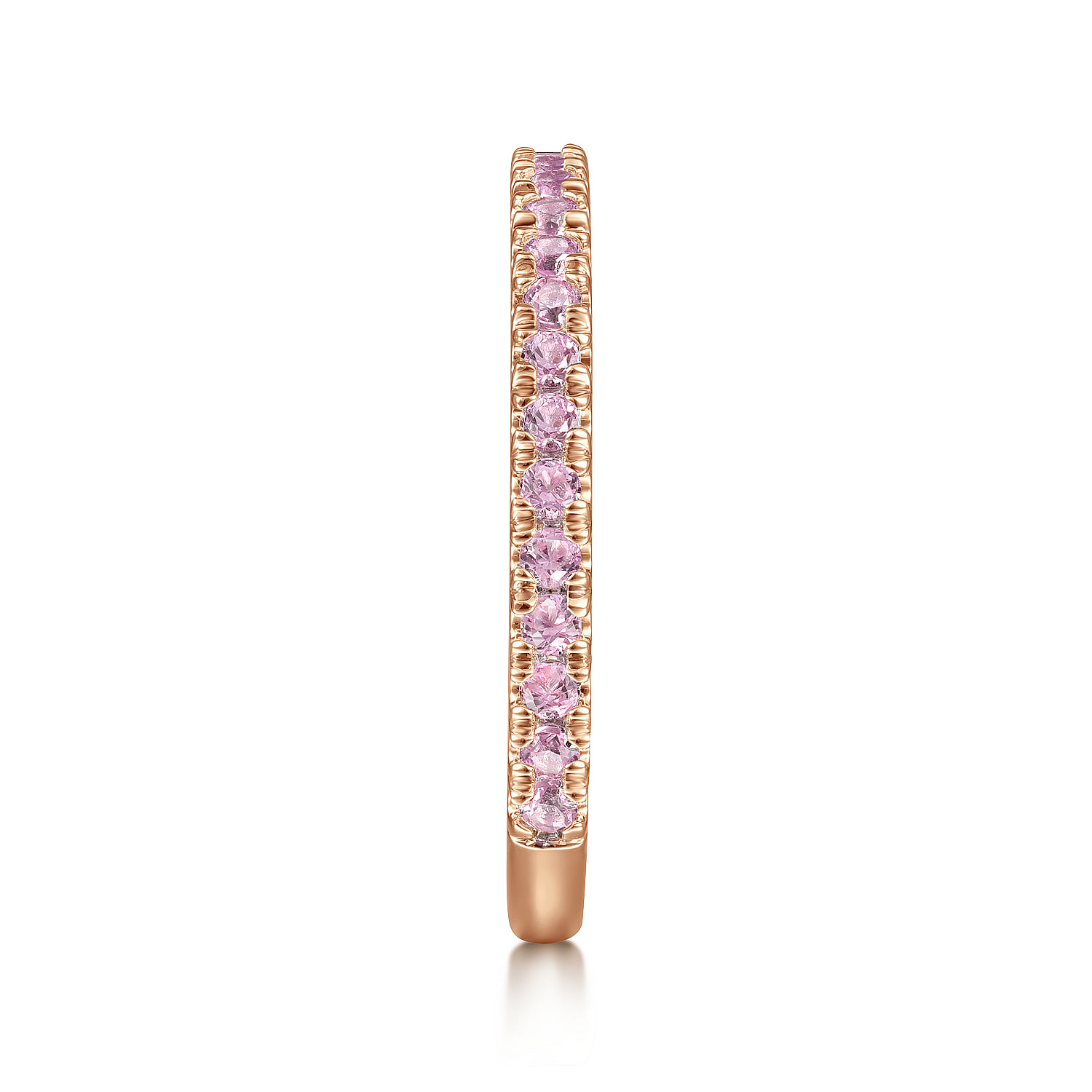 14k Rose Gold Pink Sapphire Stackable Ring