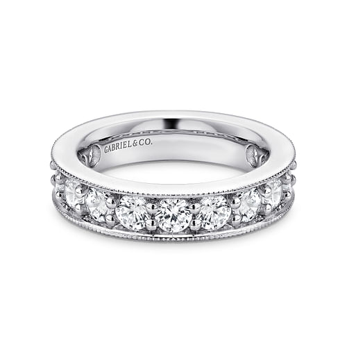 14k White Gold Channel Prong Set Eternity Band