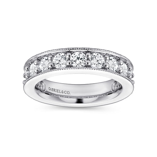 14k White Gold Channel Prong Set Eternity Band