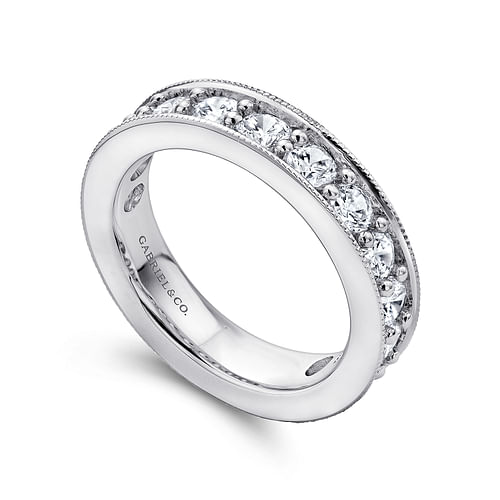 14k White Gold Channel Prong Set Eternity Band