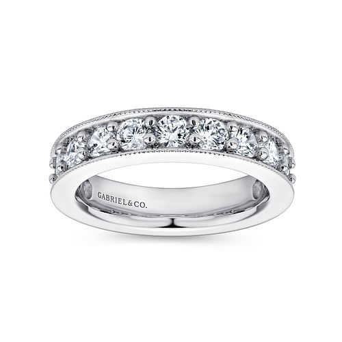 14k White Gold Channel Prong Set Eternity Band