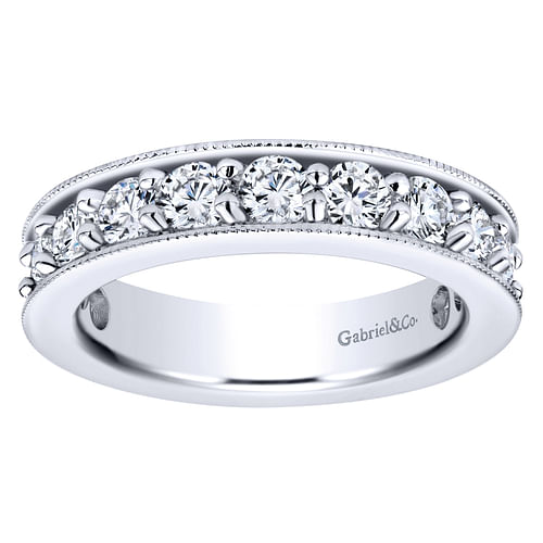 14k White Gold Channel Prong Set Eternity Band