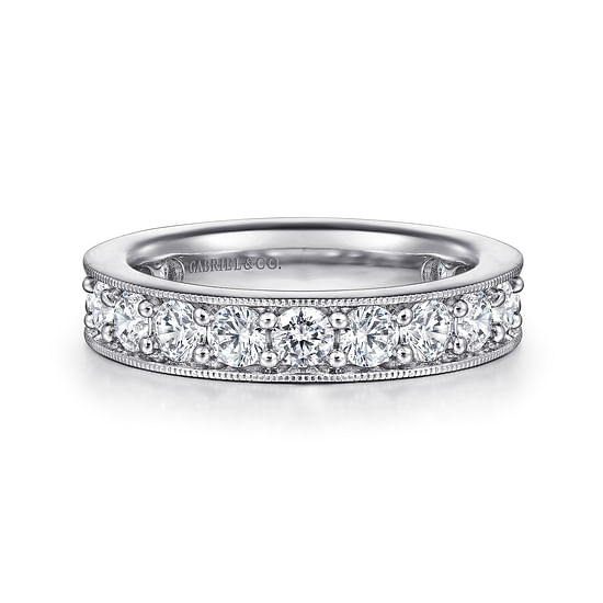 Gabriel - 14k White Gold Channel Prong Set Eternity Band