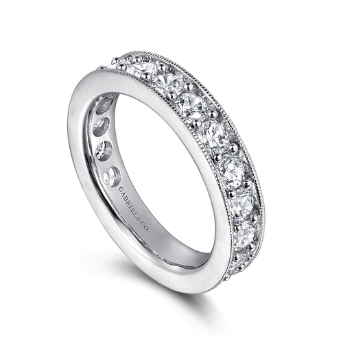 14k White Gold Channel Prong Set Eternity Band