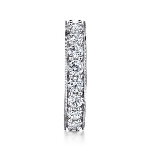 14k White Gold Channel Prong Set Eternity Band