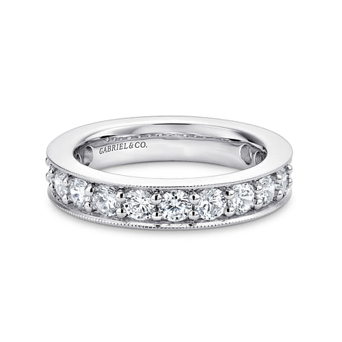 14k White Gold Channel Prong Set Eternity Band