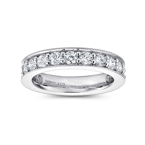 14k White Gold Channel Prong Set Eternity Band