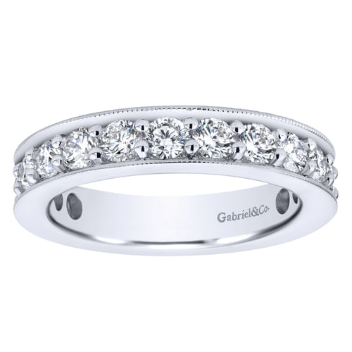 14k White Gold Channel Prong Set Eternity Band