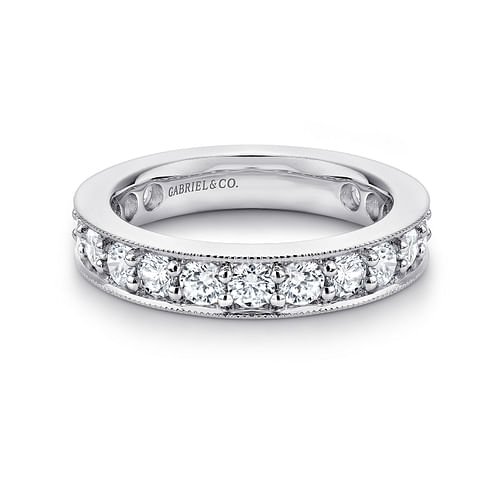 14k White Gold Channel Prong Set Eternity Band