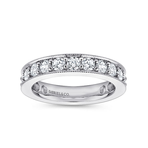 14k White Gold Channel Prong Set Eternity Band