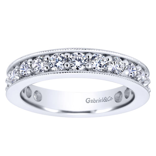14k White Gold Channel Prong Set Eternity Band