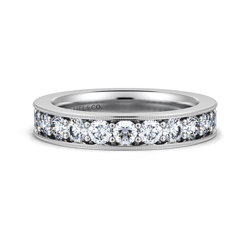 14k White Gold Channel Prong Set Eternity Band