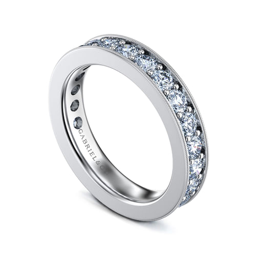 14k White Gold Channel Prong Set Eternity Band