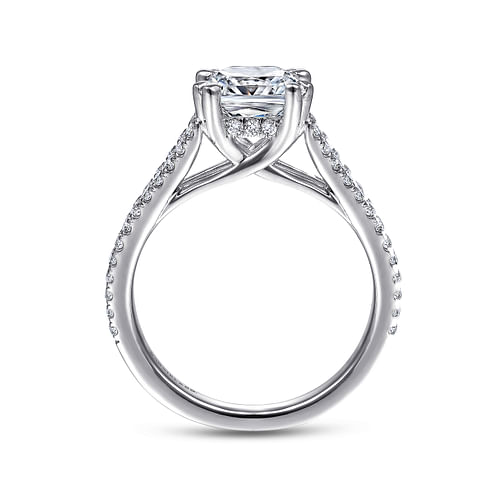 14k White Gold Cushion Cut Diamond Engagement Ring