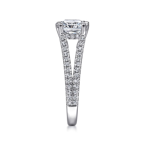 14k White Gold Cushion Cut Diamond Engagement Ring