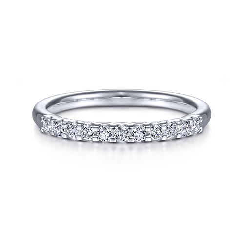 14k White Gold Round 11 Stone Diamond Anniversary Band