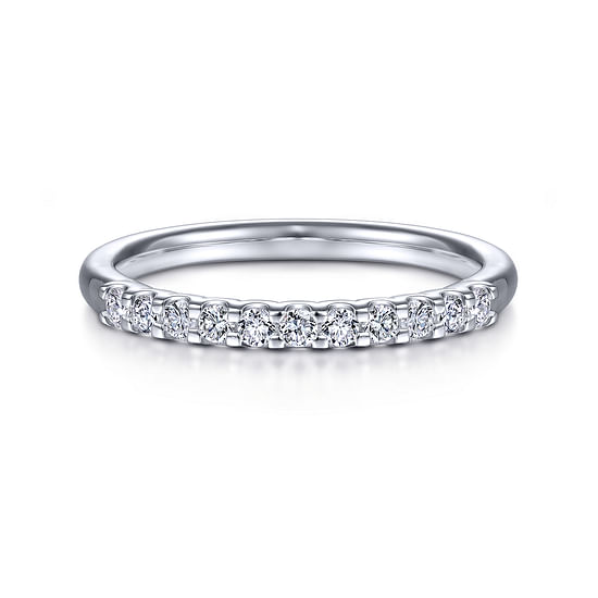 Gabriel - 14k White Gold Round 11 Stone Diamond Anniversary Band