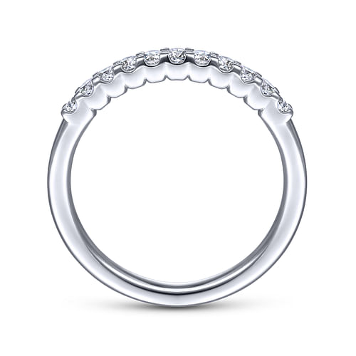 14k White Gold Round 11 Stone Diamond Anniversary Band