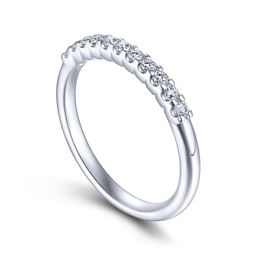 14k White Gold Round 11 Stone Diamond Anniversary Band