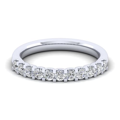 14k White Gold Round 11 Stone Diamond Anniversary Band