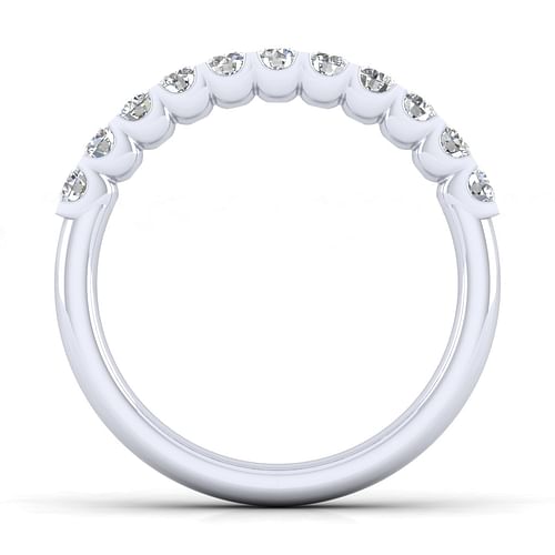 14k White Gold Round 11 Stone Diamond Anniversary Band