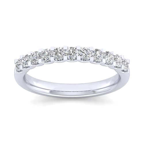 14k White Gold Round 11 Stone Diamond Anniversary Band