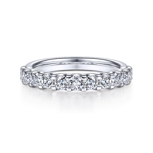 14k White Gold Round 11 Stone Diamond Anniversary Band