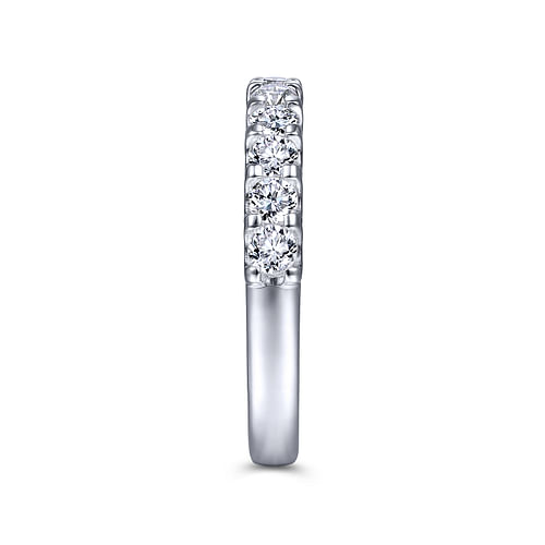 14k White Gold Round 11 Stone Diamond Anniversary Band