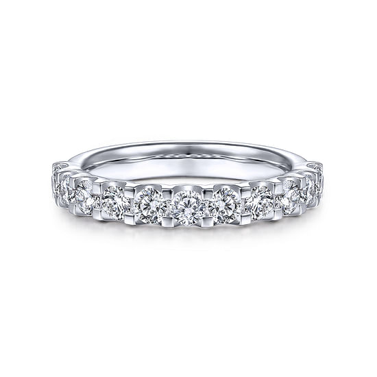 Gabriel - 14k White Gold Round 11 Stone Diamond Anniversary Band