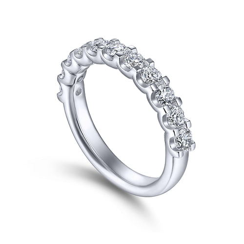 14k White Gold Round 11 Stone Diamond Anniversary Band