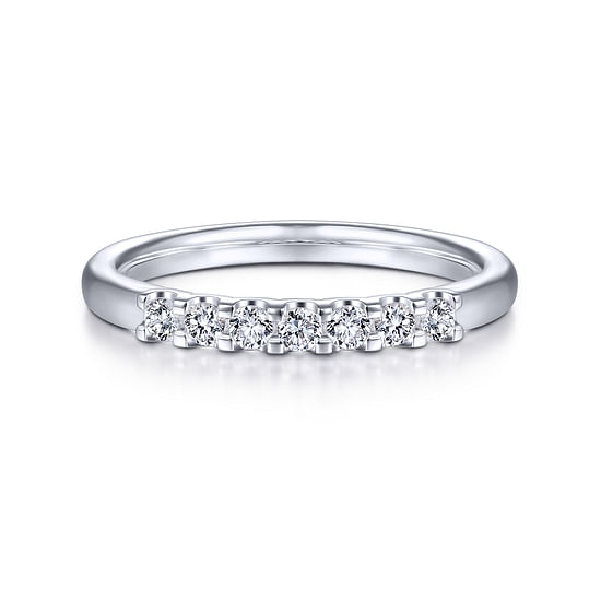 Gabriel - 14k White Gold Round 7 Stone Diamond Anniversary Band