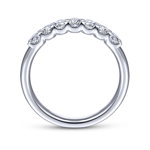 14k White Gold Round 7 Stone Diamond Anniversary Band