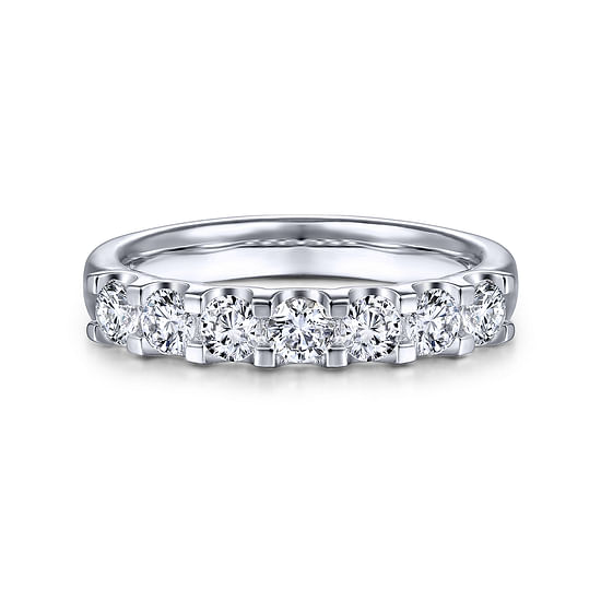 Gabriel - 14k White Gold Round 7 Stone Diamond Anniversary Band