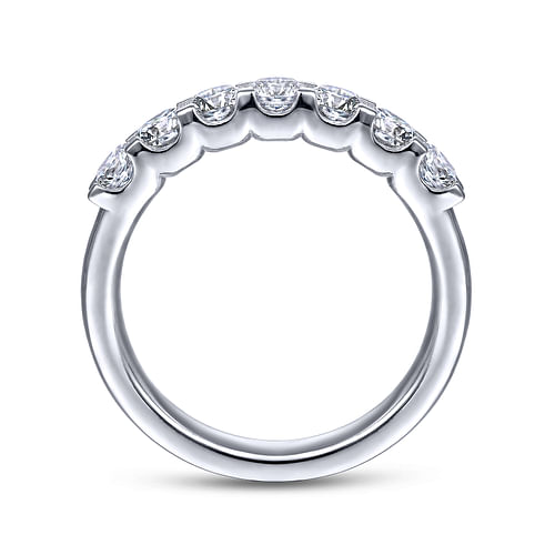 14k White Gold Round 7 Stone Diamond Anniversary Band