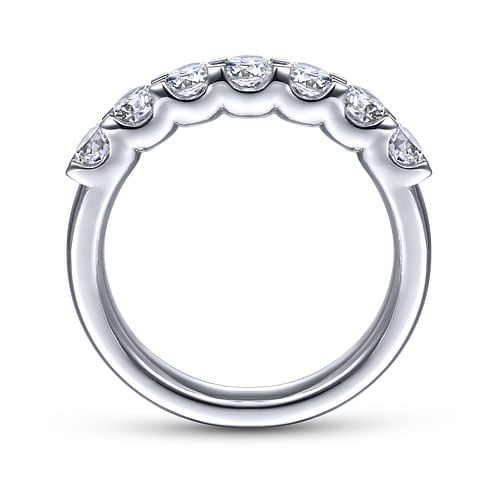 14k White Gold Round 7 Stone Diamond Anniversary Band