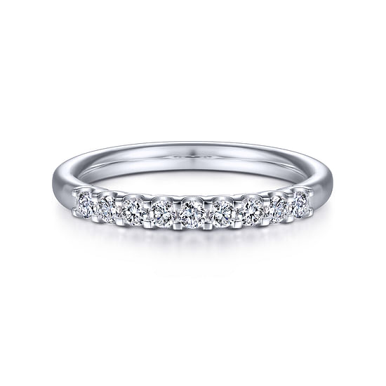 Gabriel - 14k White Gold Round 9 Stone Diamond Anniversary Band