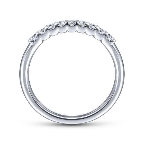 14k White Gold Round 9 Stone Diamond Anniversary Band