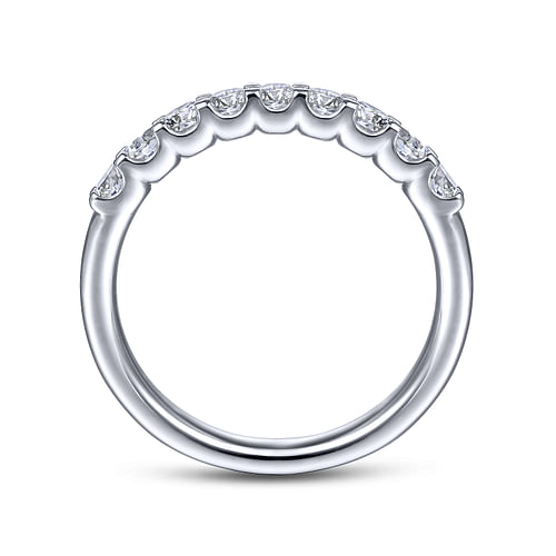 14k White Gold Round 9 Stone Diamond Anniversary Band