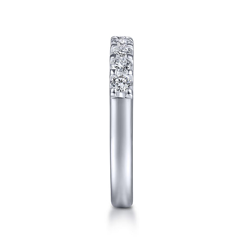 14k White Gold Round 9 Stone Diamond Anniversary Band