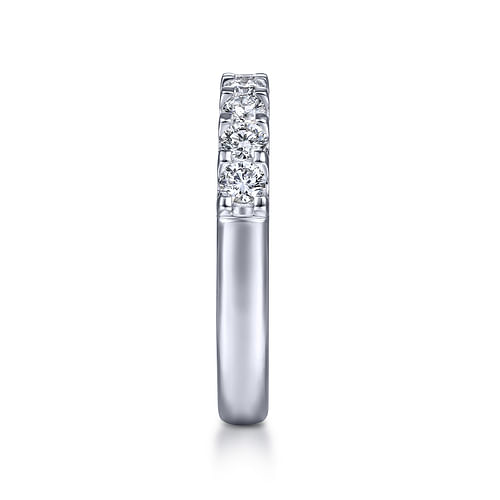 14k White Gold Round 9 Stone Diamond Anniversary Band