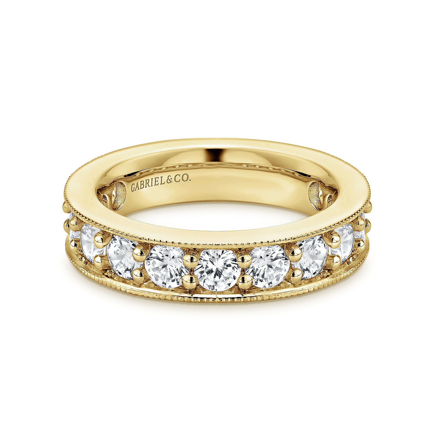 14k Yellow Gold Channel Prong Set Eternity Band
