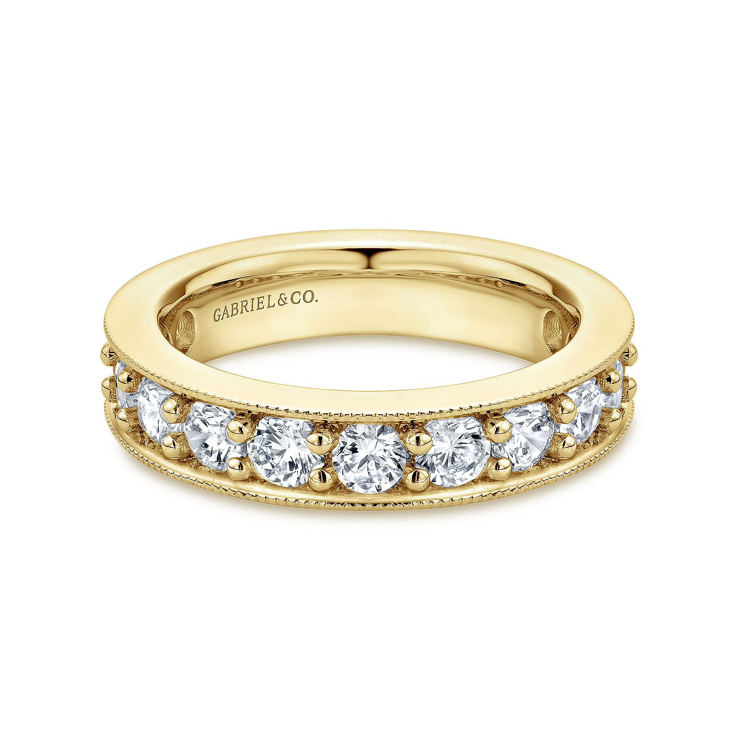 14k Yellow Gold Channel Prong Set Eternity Band