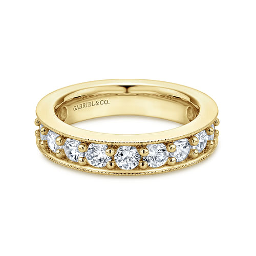 14k Yellow Gold Channel Prong Set Eternity Band