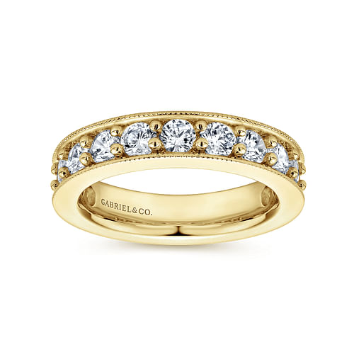 14k Yellow Gold Channel Prong Set Eternity Band