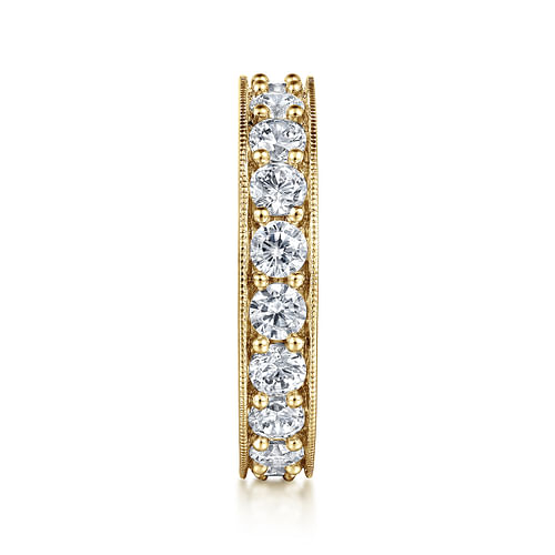 14k Yellow Gold Channel Prong Set Eternity Band