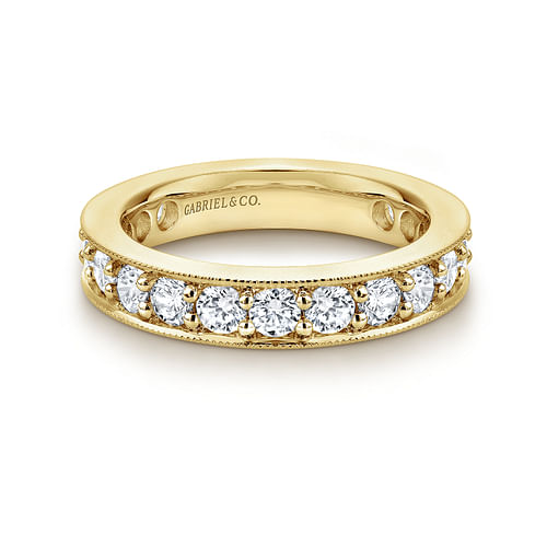 14k Yellow Gold Channel Prong Set Eternity Band