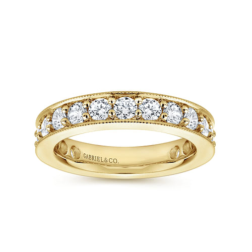 14k Yellow Gold Channel Prong Set Eternity Band