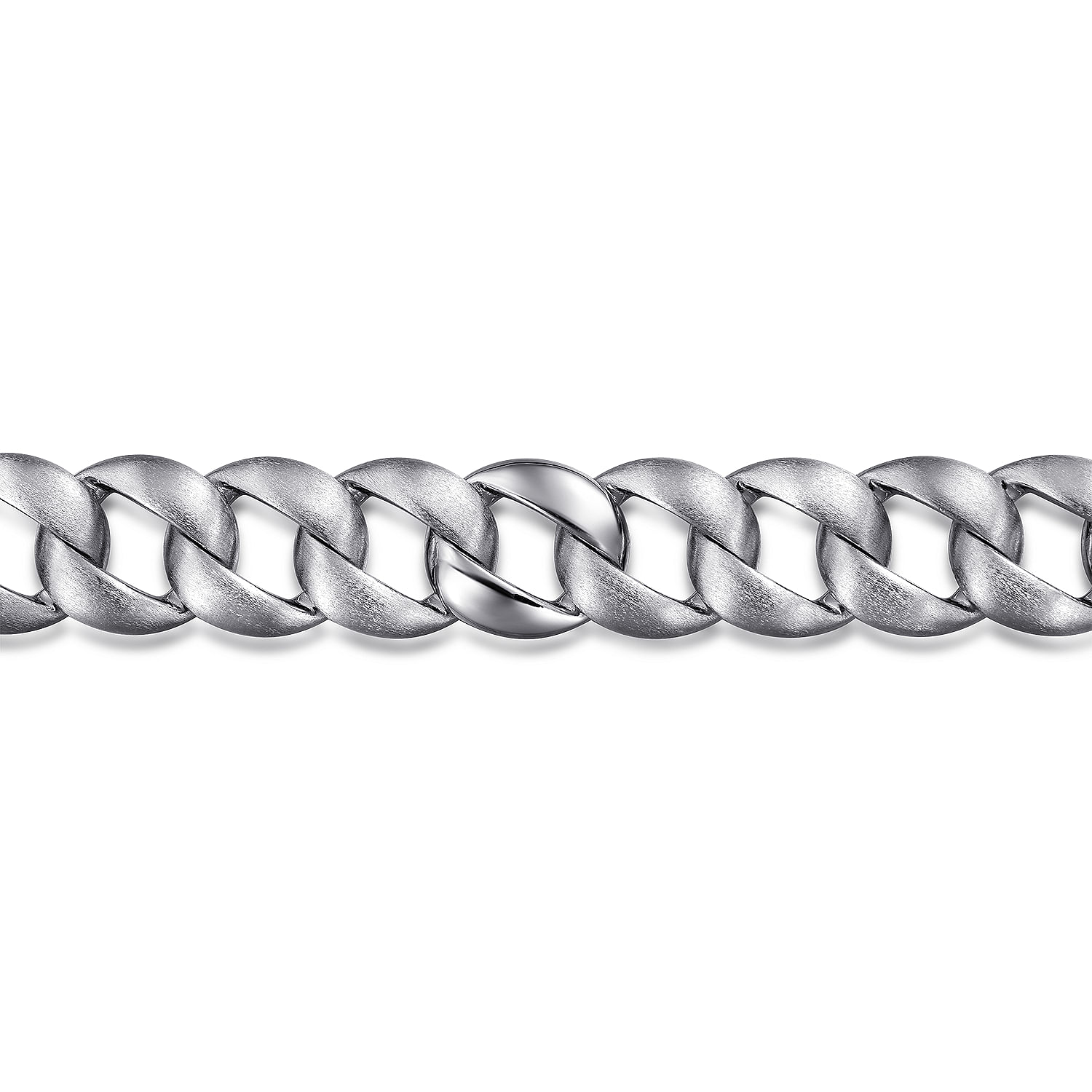14mm Sterling Silver Flat Heavy Chain Bracelet