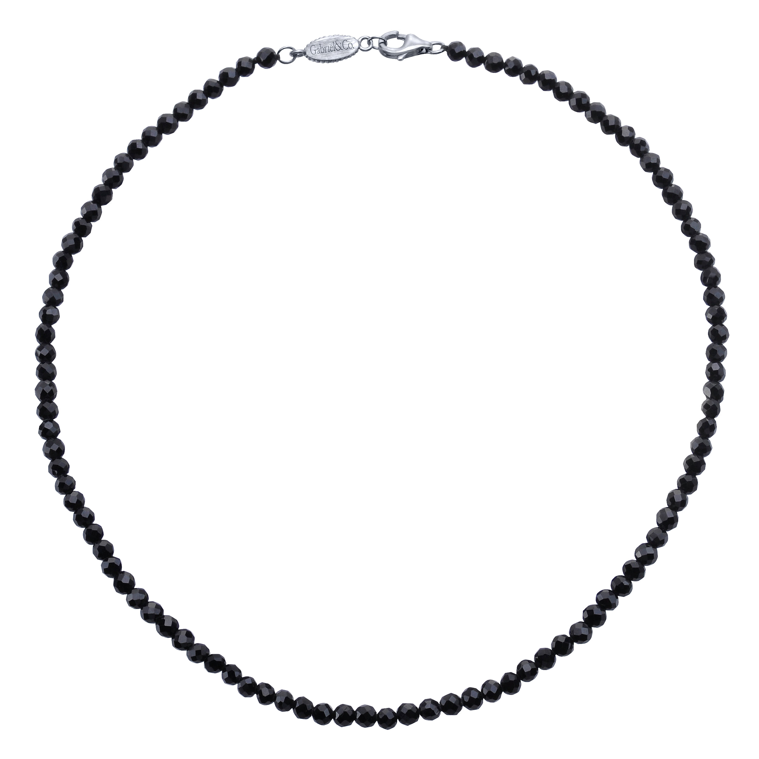 16 Inch 925 Silver Black Spinel Station DBY Necklace