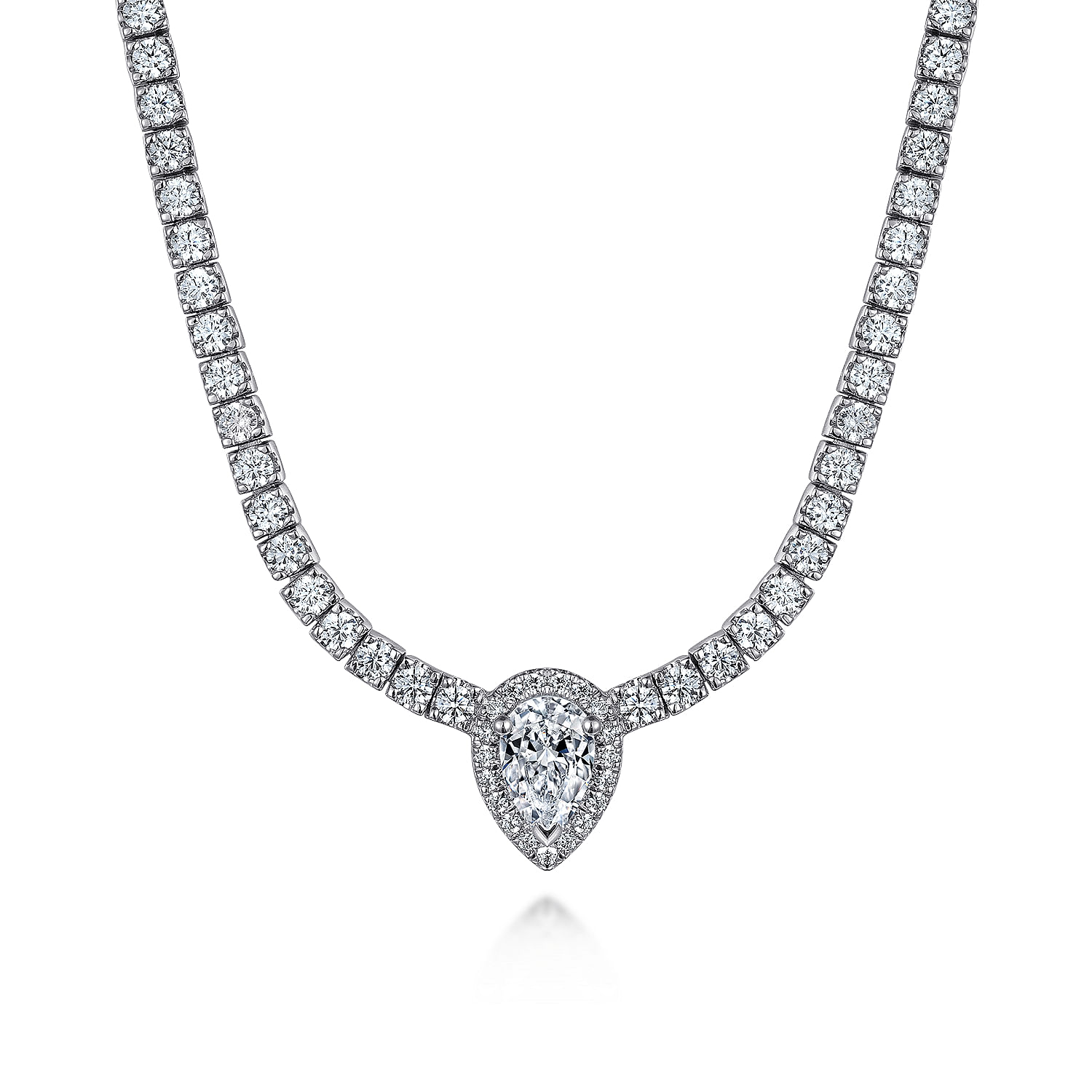 17 inch 14K White Gold Diamond Tennis Necklace